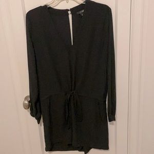 Aqua romper with tie cinched waist